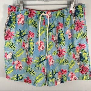 Tommy Bahama Mens XL Cargo Swim Trunk Lined Tropical Floral Print